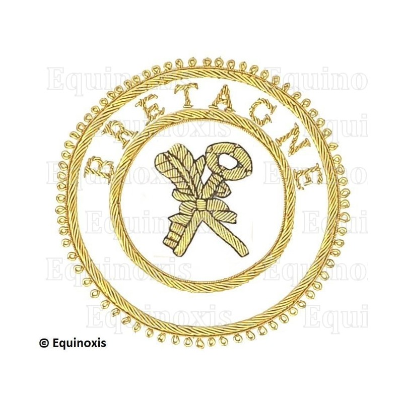 Badge / Macaron GLNF – Grande tenue provinciale – Grand Archiviste – Bretagne – Brodé main